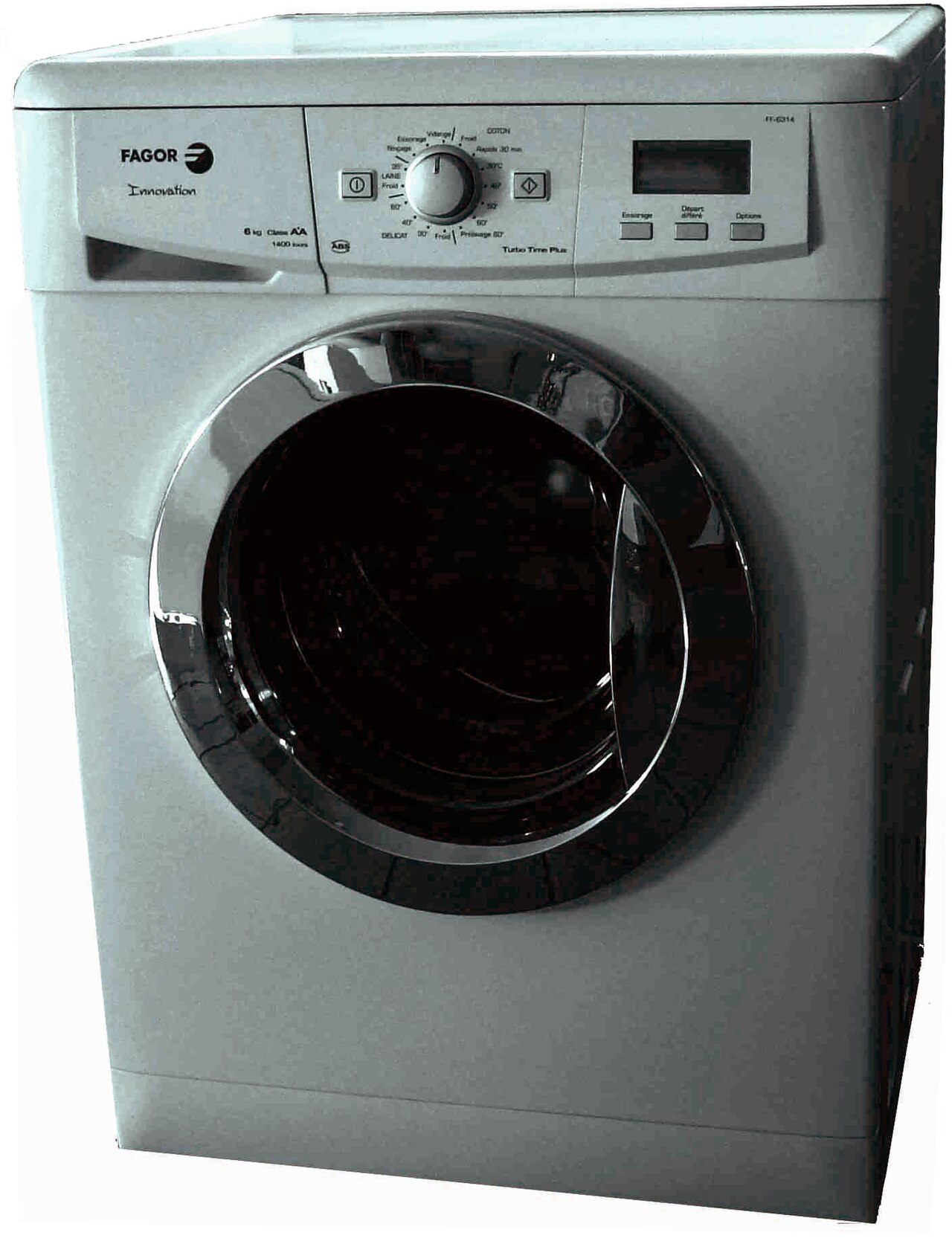 Lave-linge à hublot à nettoyer dans une buanderie