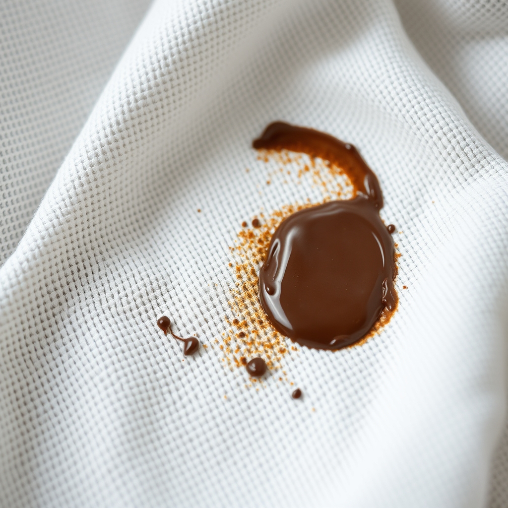 Comment enlever une auréole sur un tissu après un détachage ? · tache chocolat vetement